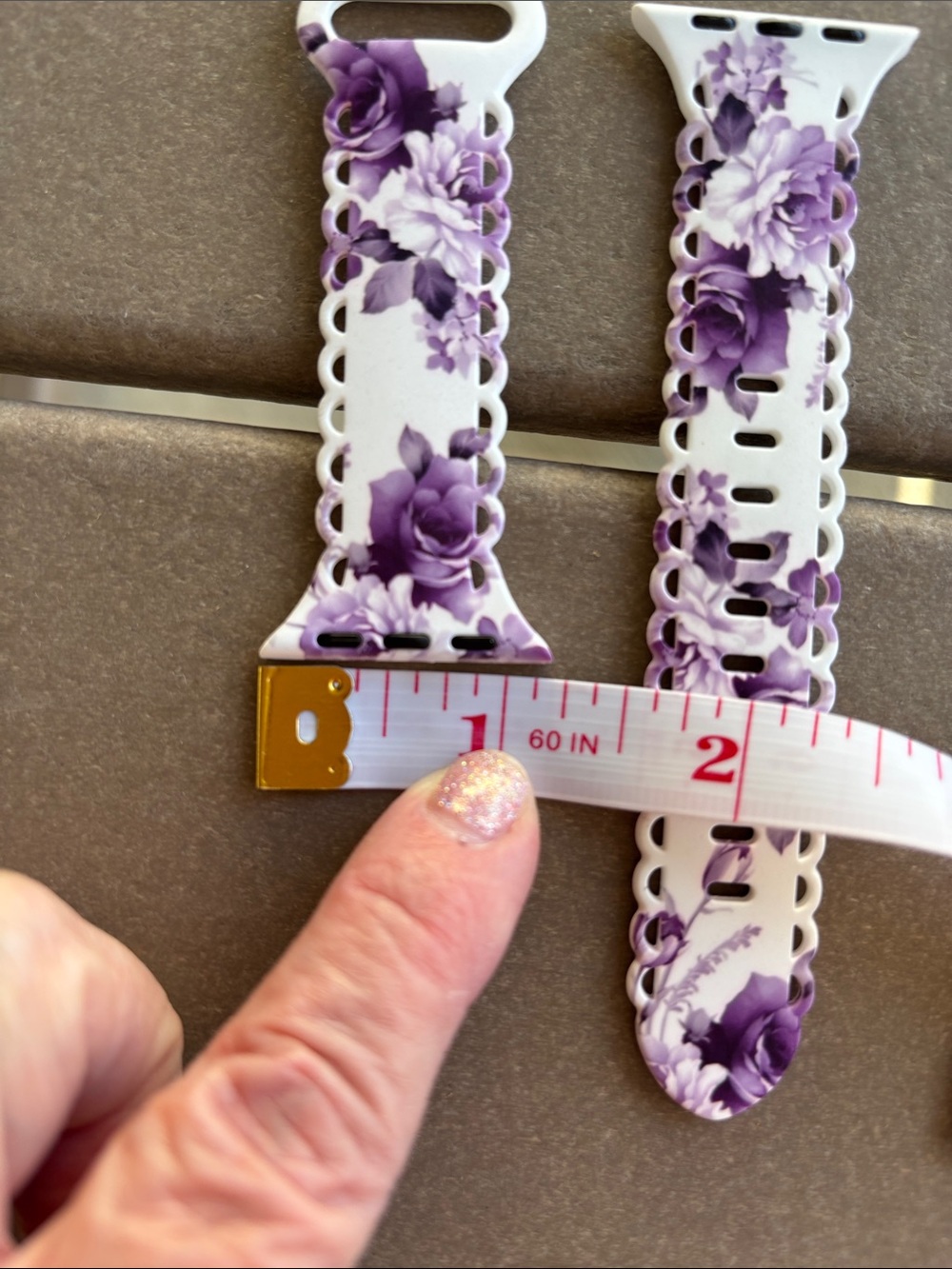 Floral Silicone Watch Band Replacement for 38/40/41mm - Purple Floral - Picture 3 of 4